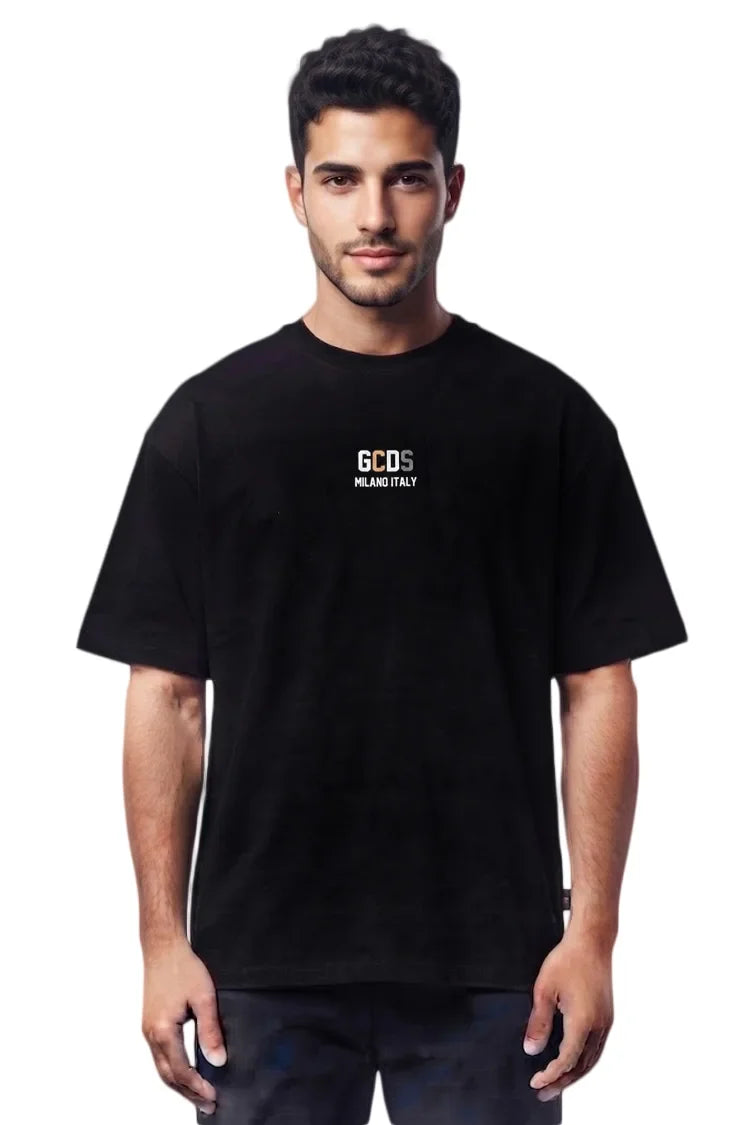 חולצת GCDS כתב בז שחור